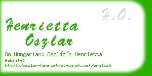 henrietta oszlar business card